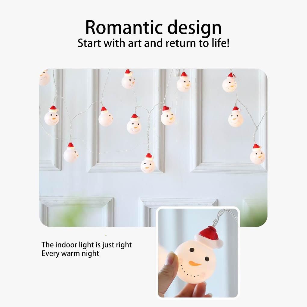 Christmas LED String Lights Santa Claus Snowman Xmas Tree Bedroom New Year Decorations Party Supplies Home Door Window Decor