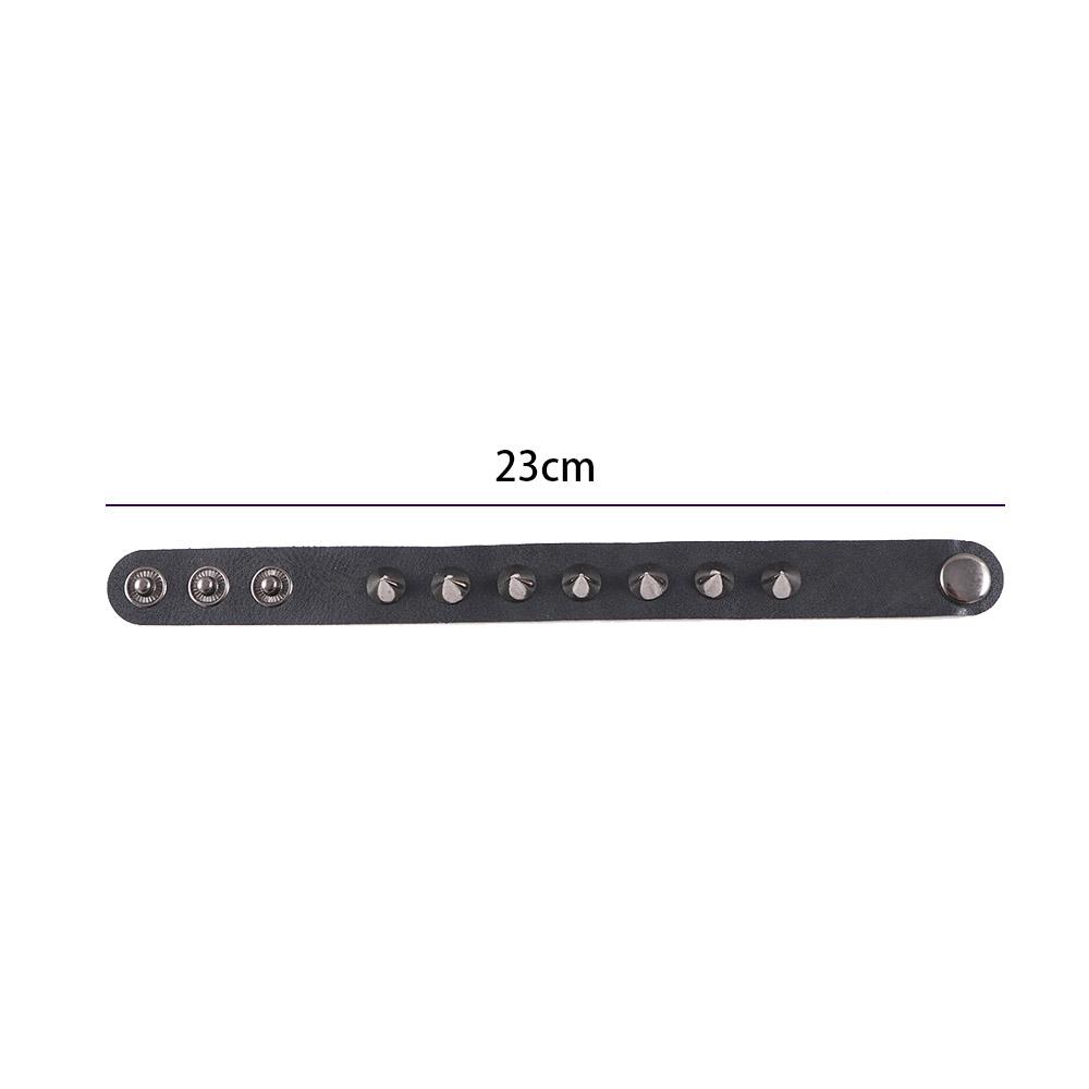 Adjustable Cool Female Punk Male Zinc Zinc Alloy PU Leather Bangles Rivet Bracelets One-row Wristband Jewelry