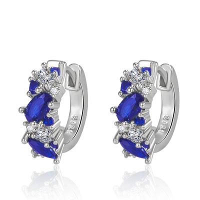 Earrings, Earrings, New Color Sapphire Blue Earrings, Rhine Blue Zircon Earrings, Small Broken Diamond Earrings