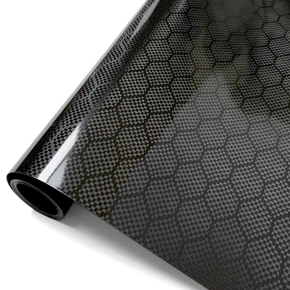 Automobile Styling Sticker Black Gloss Forging Film Waterproof Carbon Fiber Color Change Self-adhesive Decorative Accessories
