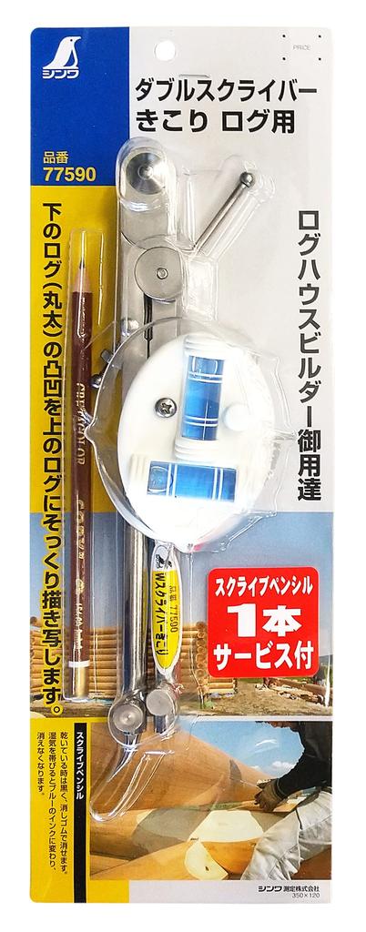 Shinwa Sokutei Podwójny rysik do drewna 77590