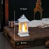 Mini LED Retro Candle Lantern: Square Christmas Ornament, Portable Bedside Night Light