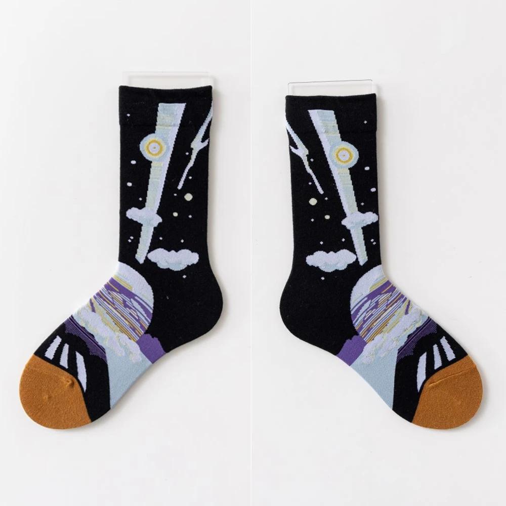 Colorful Cartoon Creative Fashion Vine Graffiti Novelty Men Women Socks Winter Warm Comfortable Cotton Sokken Dropship