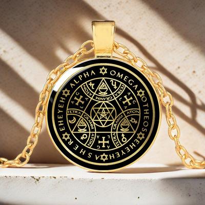 Enochian Angel Sigil Tetragrammaton Pendant Necklace Ring Magic Seal Amulet Talisman Jewelry