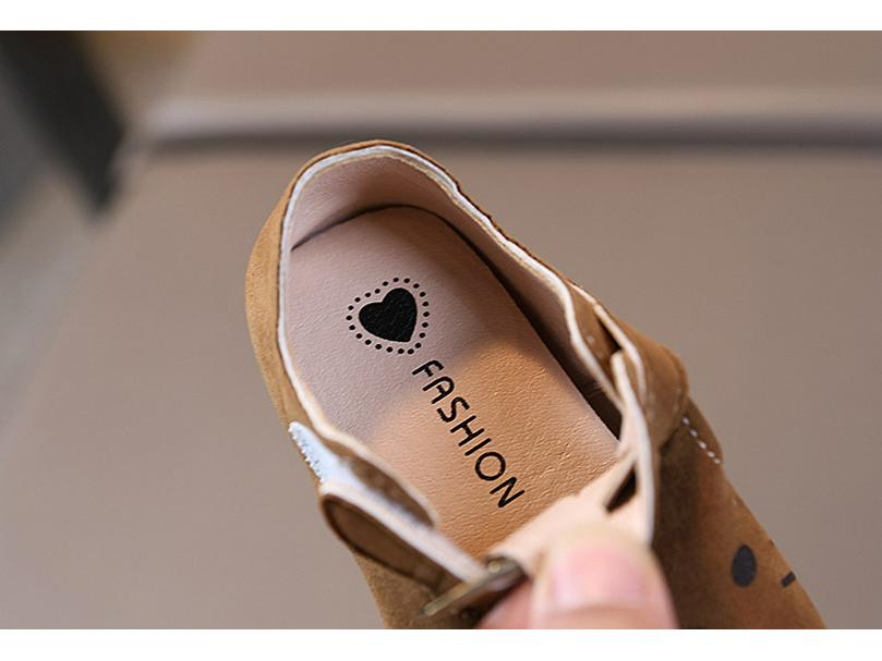 Girls' Birkenstock Leather Shoes - Stylish Spring 2025 Flats, Cartoon Design, Korean Influenced Driving Shoes