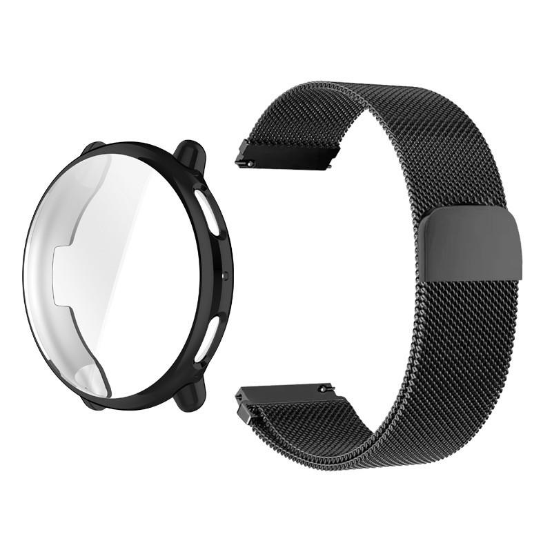 Milanese Loop Stainless Steel Watchband and TPU Protection Case for Amazfit Active 2 SmartWatch Strap Accessories