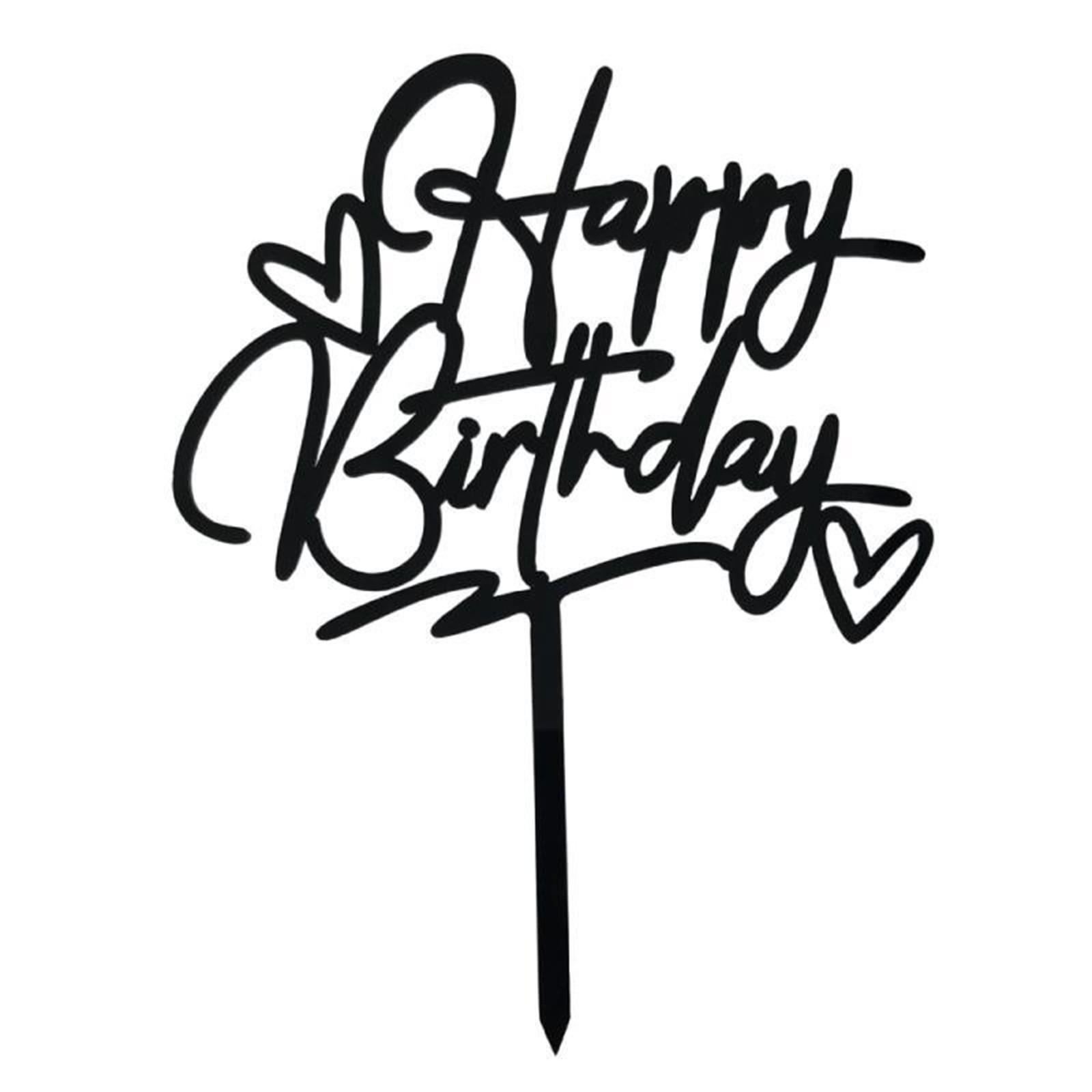 

Новый С Днем Рождения Торт Топпер Роза День Рождения Акриловый Торт Топпер Для Детей День Рождения Украшения Торта Baby Shower One Size чёрный