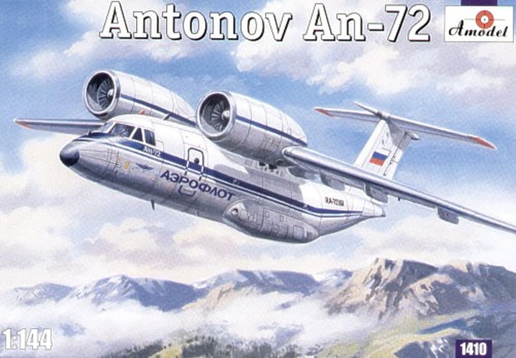 A Model 1/144 Scale Antonov An-72 Short Takeoff Plane Plastic Model Kit AM1410 (Airplane)