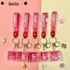 Creative Liquid-Filled Strawberry Bear Keychain Ornament