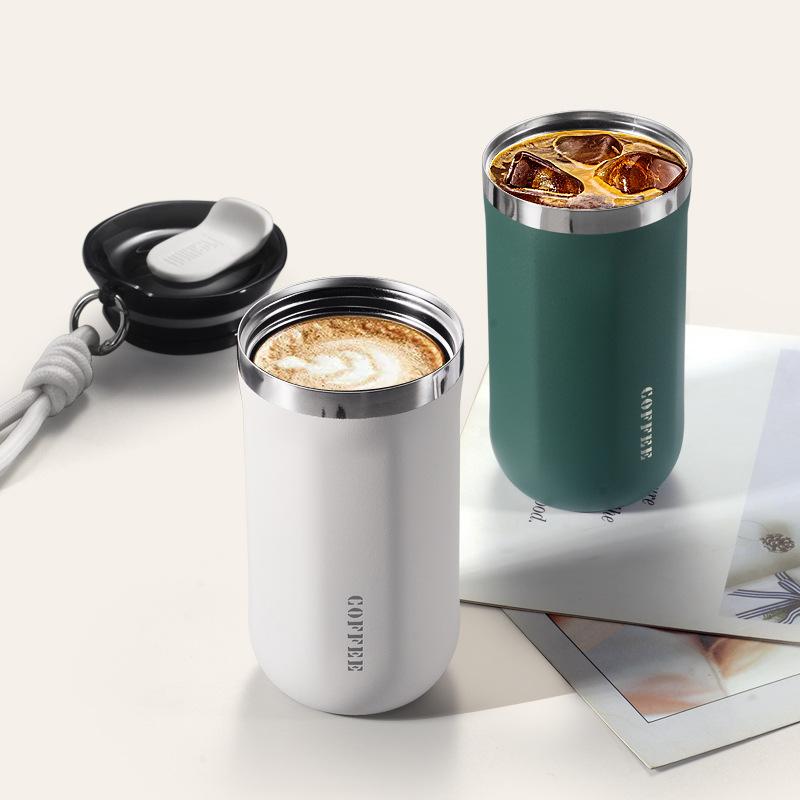 Double-Layer Stainless Steel Vacuum Coffee Mug, Insulated Travel Cup, 350/500ml Leakproof & Slip Resistant Portability Design