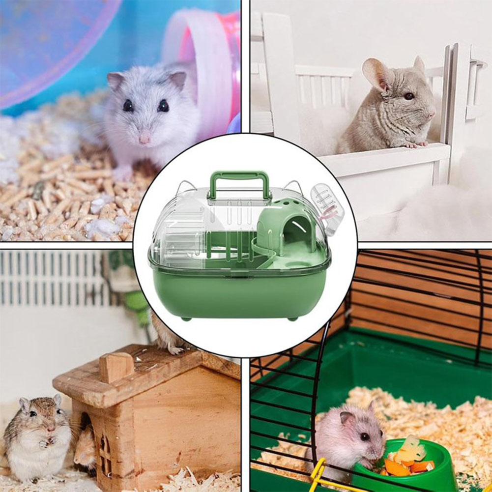 Tragbarer Hamsterkäfig mit transparentem Deckel Kleintier-Ausflugskäfig für Nagetiere Eidechsen Igel Kurztrip Reisebox
