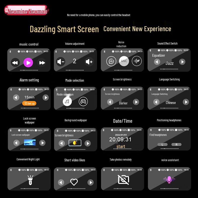 Newmine T9 Active Noise Cancelling Wireless Bluetooth Earphones