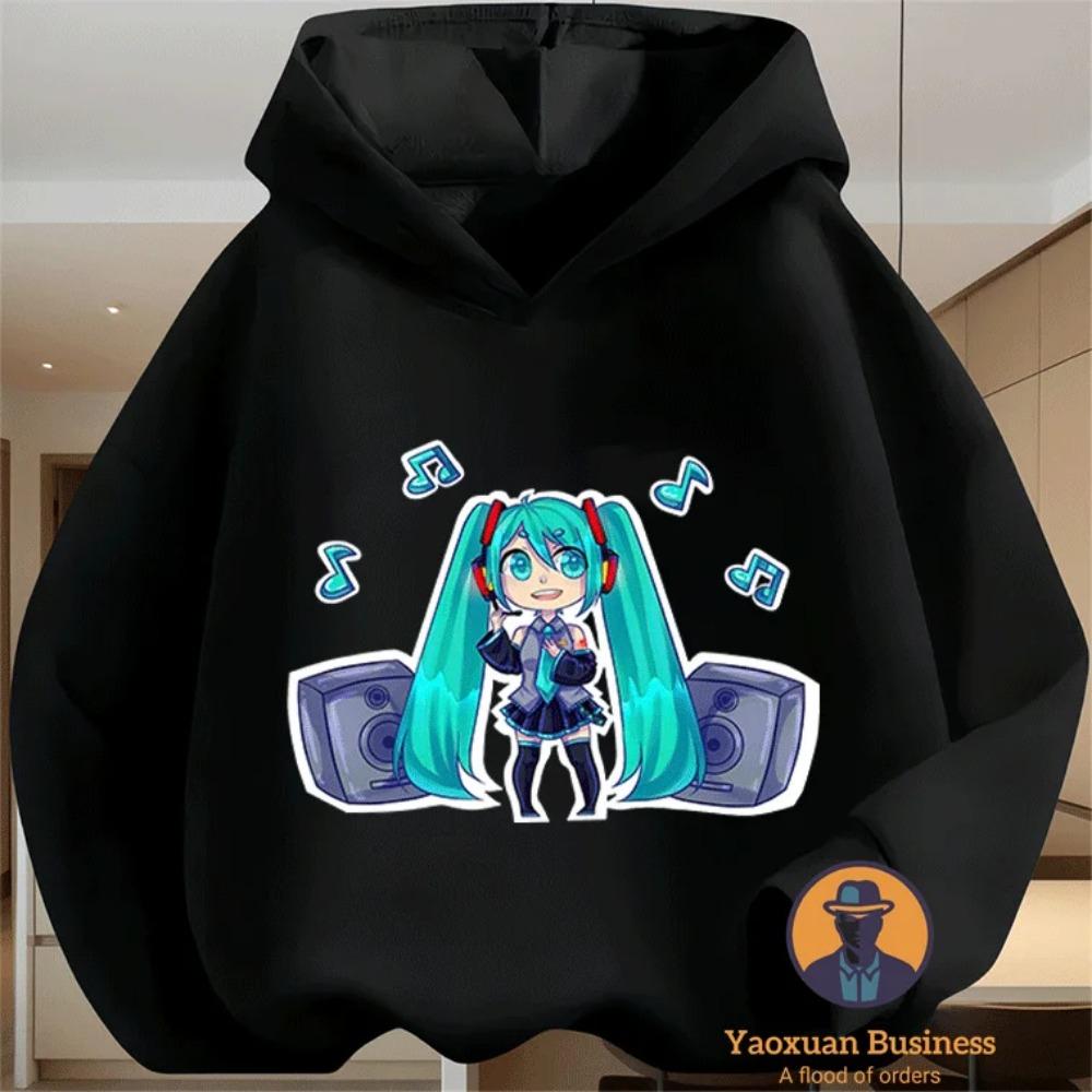 

Елегантні Худі Miku для Хлопчиків та Дівчаток з Милими Мультяшними Принтами, Теплі та Вітрозахисні, Елегантні Восени та Взимку 120
