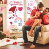 Valentines Day Window Clings Decorations,126Pcs Valentines Window Clings Gnome Heart Decal for Glass,Fabulous for Holiday Decals Family Couples