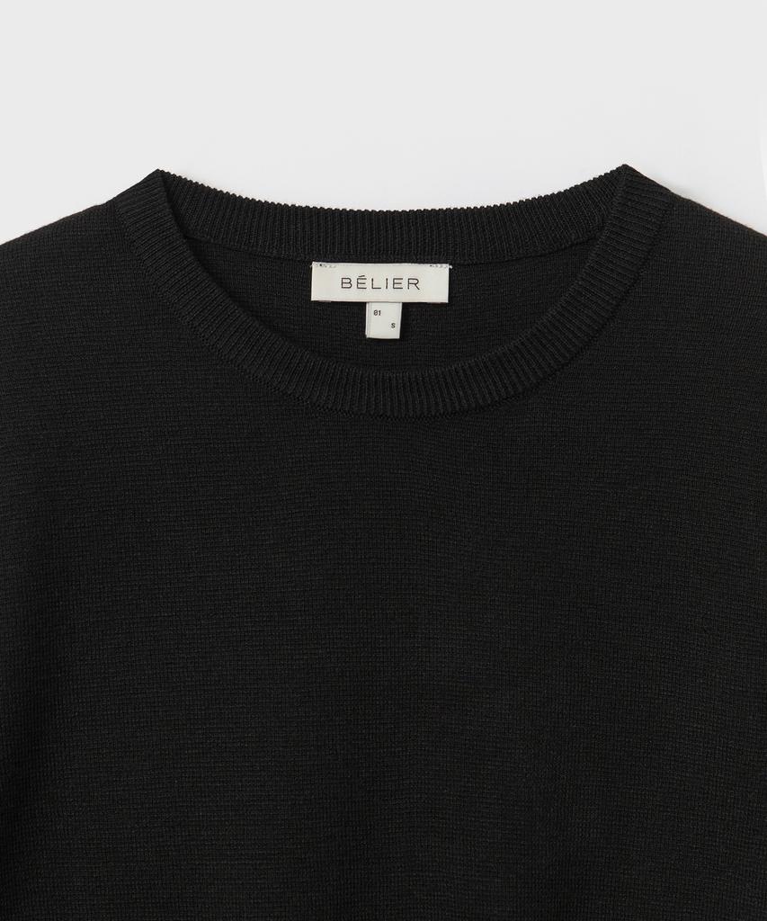 Bellie (W) Silky Minimalist Crewneck Knit - Black