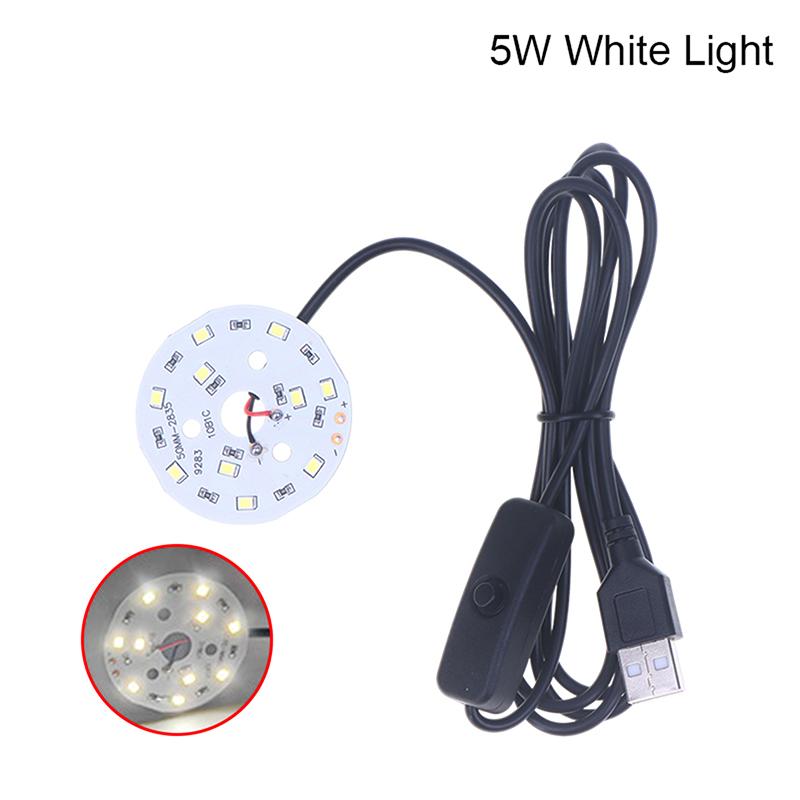 1Pc USB DC5V LED Ring Light Source - 3/5/10W SMD 5730/2835 Light Beads with 1.5M Black Switch Cable White Light for DIY Lighting