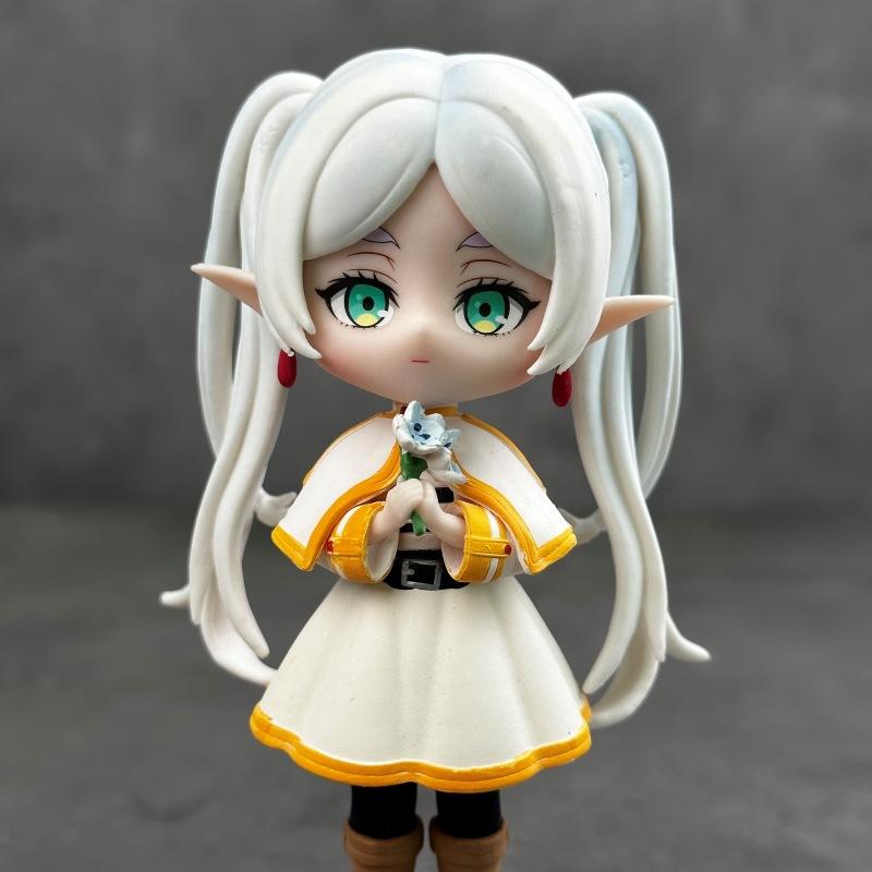 Cute Q Version Frieren & Fern Anime Figure Magic Girl Standing Figurine Decor Model