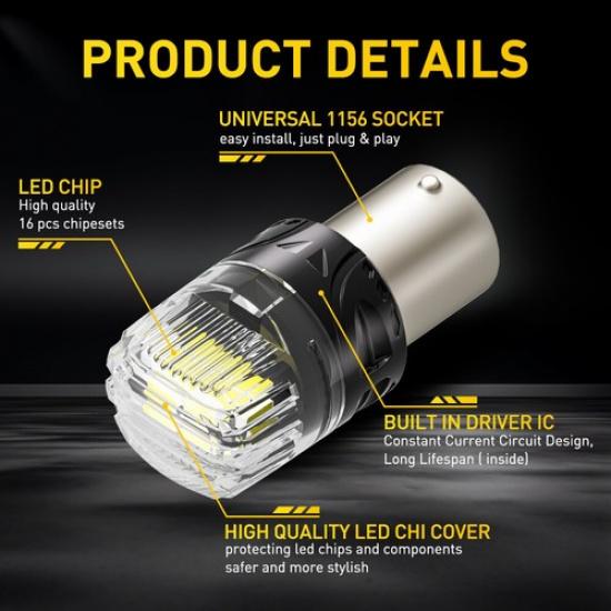 AUXITO 1156 LED Reverse Backup Light Bulbs Super Bright 6500K Canbus Error Free