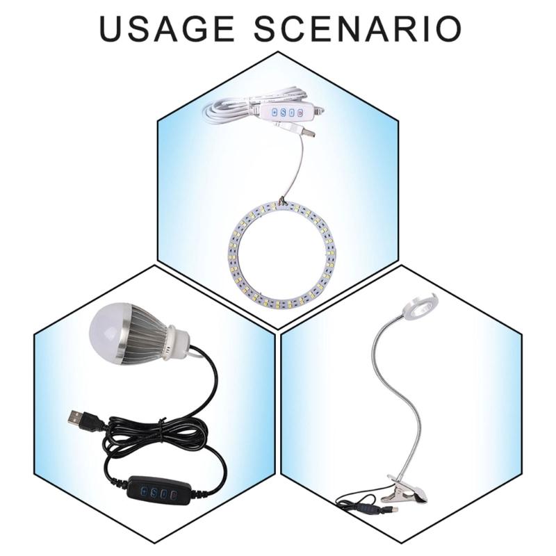 DC5V LED Dimmer Extension Cord Dimming Color Matching Extension Cable Dimming Controllers for LED Light, Ribbon Light