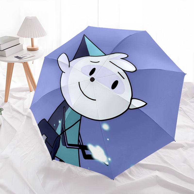 Hilda Cartoon pattern, automatic folding umbrella, portable and foldable design, 8 ribs, a Christmas or birthday gift.
