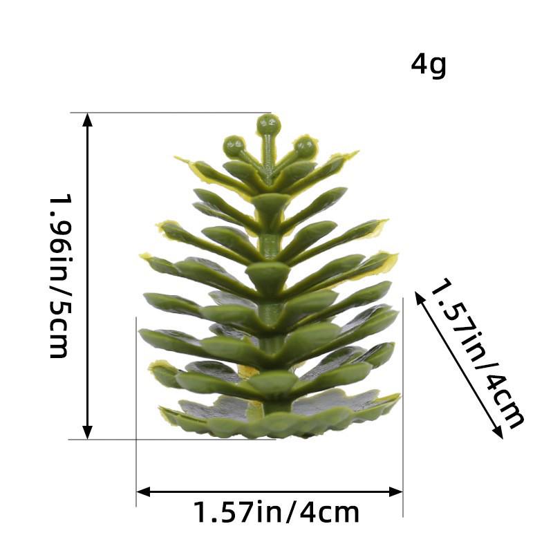 Vánoční ozdoby šišky: Kreativní DIY plastové borovicové doplňky pro fotografování a dekoraci.