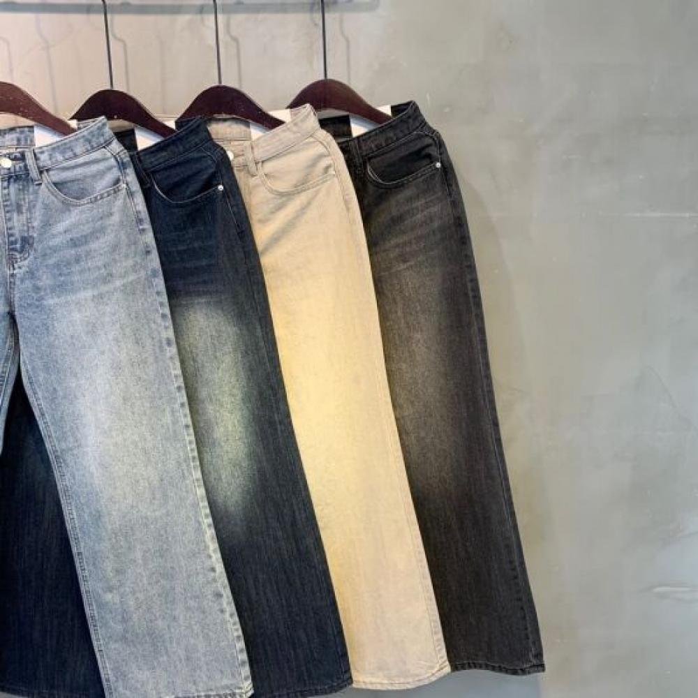 C S In The Room Ykk Zipper waShIng poCket Straight Wide jeanS 4Color