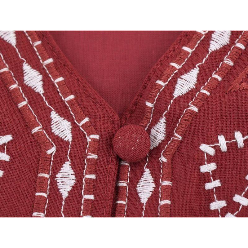 Kaslead New Women Clothes Western Style Mirror Effect Embroidery Vest Shorts 5770029 5770027