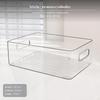 5Pack Acrylic Storage Box, Large Transparent Organizer Bin, Stackable Handles, Desk Clutter Solution