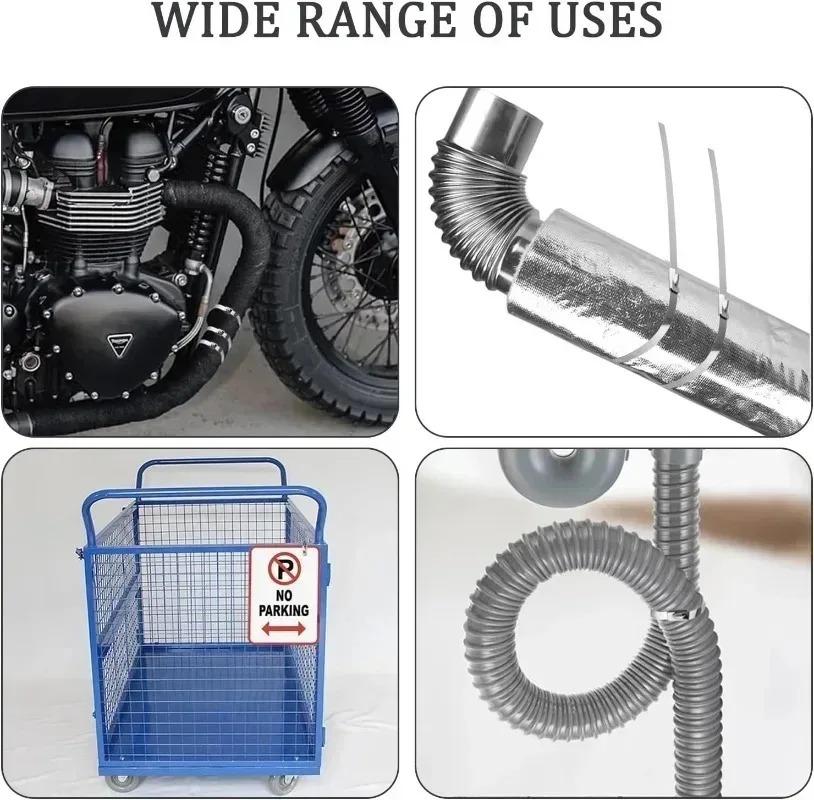 100/20PCS Stainless Steel Cable Ties Exhaust Wrap Coated Self-Locking Metal Zip-Exhaust Locking Cables Tie Organizer Hardware