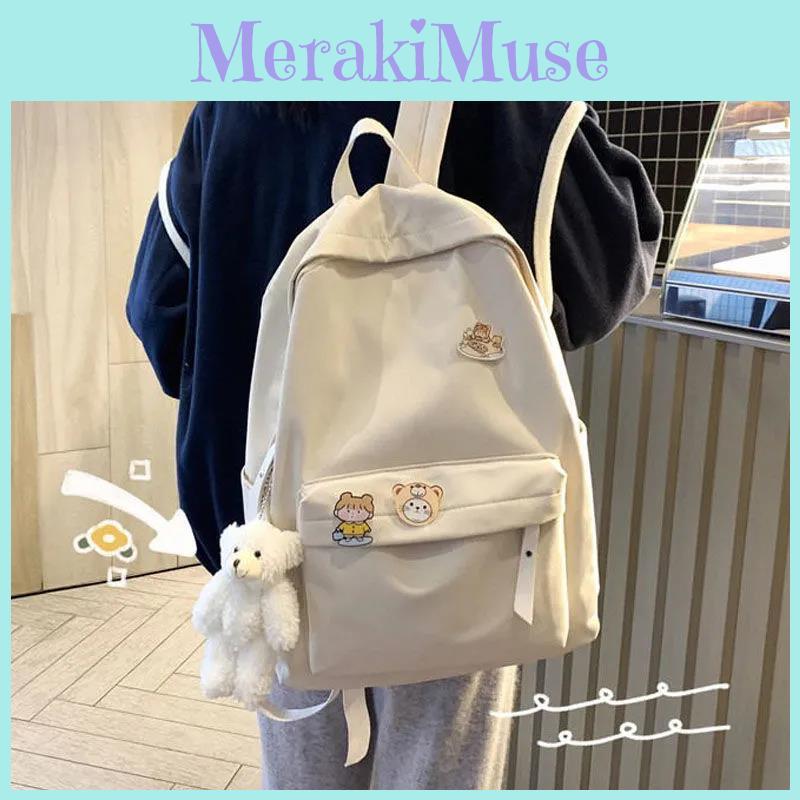 Shoulder Backpack Solidcolor Bag High School Students Junior High Gift Unisex