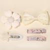 5Pcs/set Girls Hairclips Fresh Cloth BB Hair Bangs Barrette Flower Lace Bows Hairgripes Dopamine Colored Hair Accessories