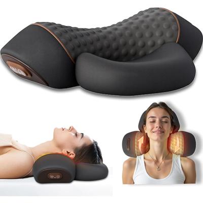 Electric Neck Massager with Heat, 3-in-1 Relaxation Pillow for Neck, Neck Traction, Shoulder Corrector for Pain Relief, Deep Tissue