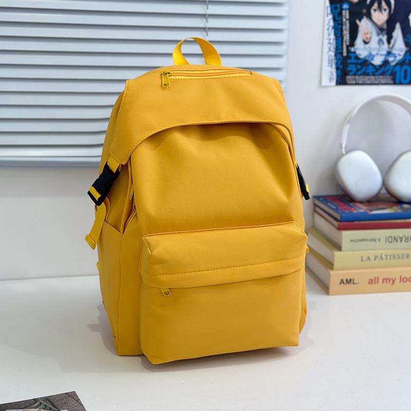Schoolbag Japanese solid color versatile nylon backpack schoolbag female Korean version high school lightweight backpack college students ins 