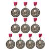 10Pcs Gold/Silver/Bronze Medal Award Medals with Neck Ribbon Sports Rewards Competition Prize Medals for Marathon Ball Games