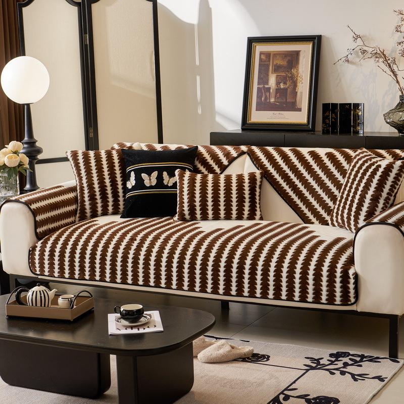 Autumn And Winter Thickened Plush Sofa Cushion  New High-End Seat Cushion Fixed Non-Slip Sofa Cover Cover Cloth Towel