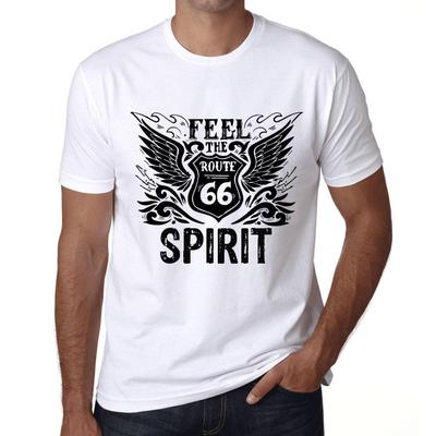 Herren Vintage T-Shirt Grafik T-Shirt Feel The Spirit Weiß