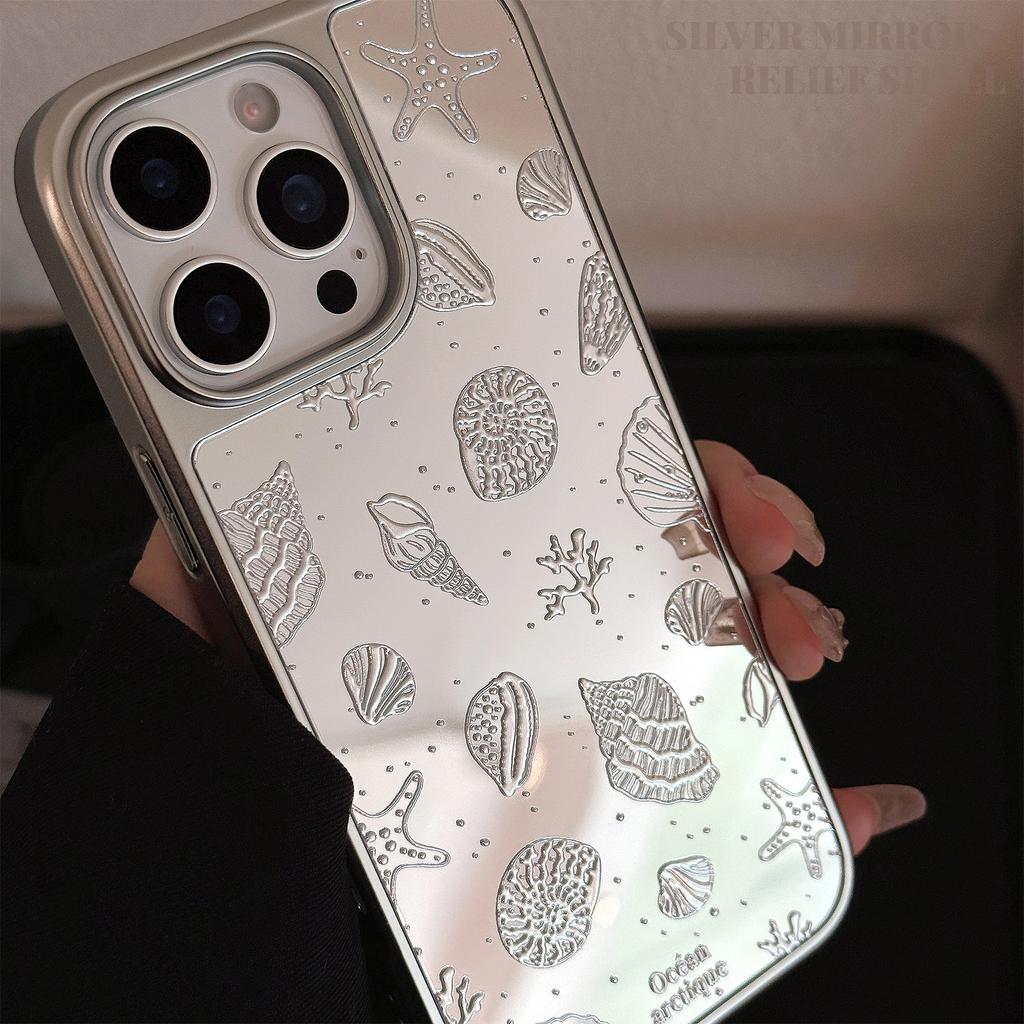 Gilded Electroplating Suitable for Apple 16promax Mobile Phone Case Iphone15 Starfish Shell 13 Mirror High End 12 Hard