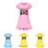 Kpop Demonenjager Meisje Korte Mouw Nachtkleding met Ruche Zoom voor Kinderkamer Comfort