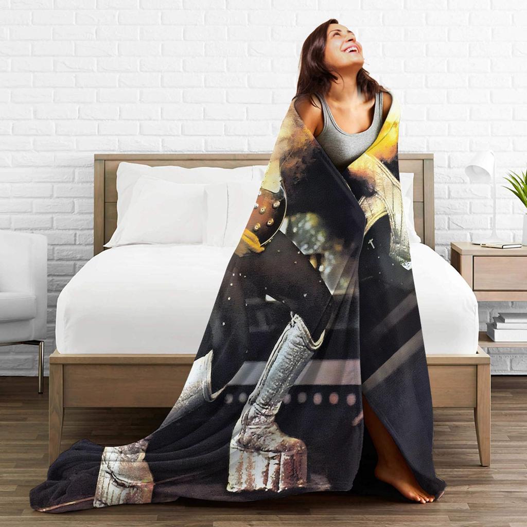 Vzpomínka na Ace Frehleyho 1951-2025 Flanelová deka Měkká teplá přehozová deka do ložnice Dekorativní Zábavná přehoz na postel Potah na pohovku