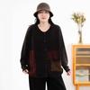 Johnature Women Vintage Winter Sweaters O-Neck Long Sleeve Patchwork Color Button Knitted Female Sweaters