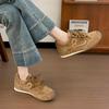 Cowhide Version Retro German Training Shoes Women's 2025 New Lace-up Casual Shoes Flat Shoes Muffin Board Shoes Shallow Mouth Women's Shoes