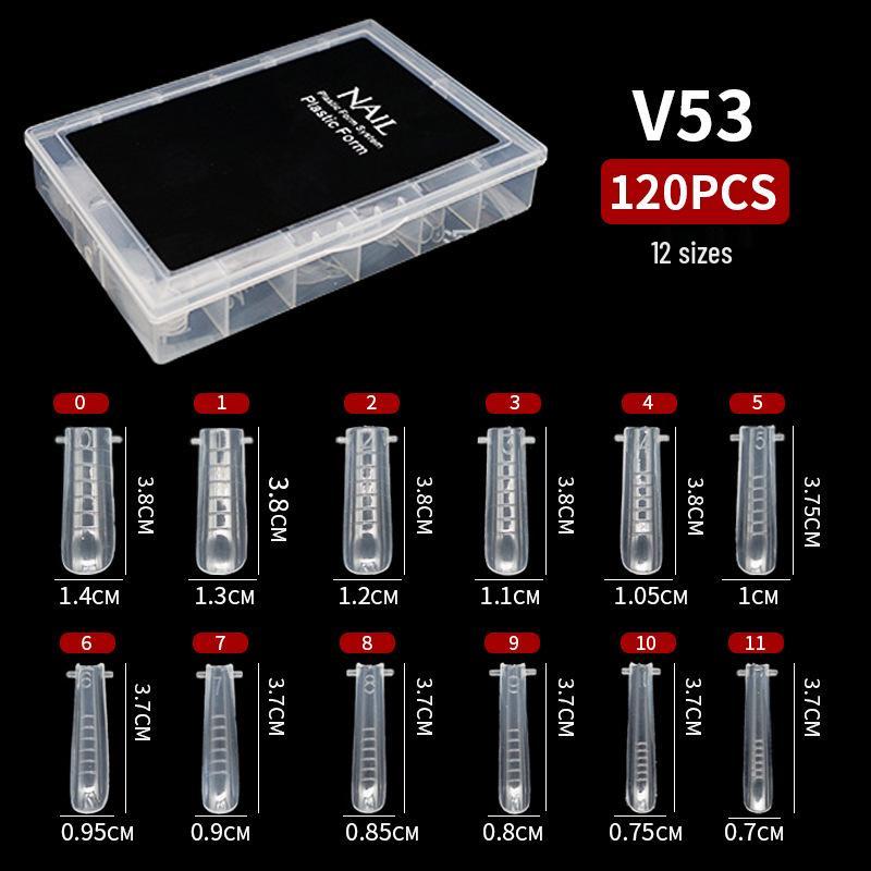 120-Piece Transparent Paperless Nail Art Holder for UV Gel Extension