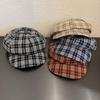 Vintage Plaid Octagonal Hat For Women With Sun Protection And Breathability For Spring And Autumn Fashion