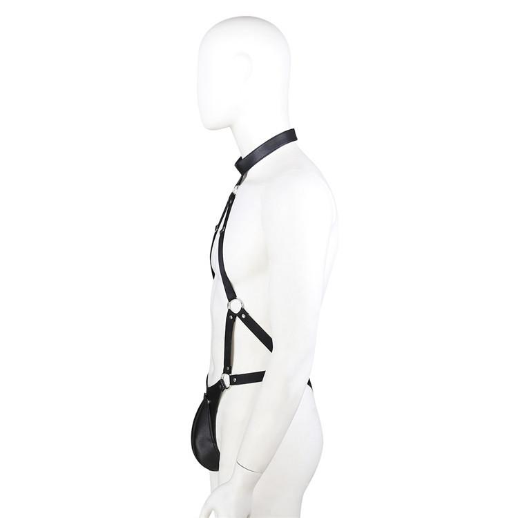 BDSM Bondage Sexy Costume Sex Toys Slave Training Leather Sub Tights Bodysuit Penis Cage Underwear