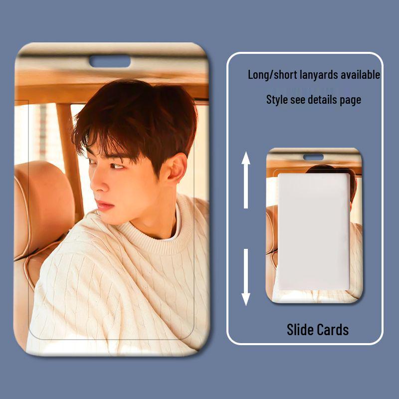 Cha Eun Woo Student ID and Badge Holder with Sliding Cover
