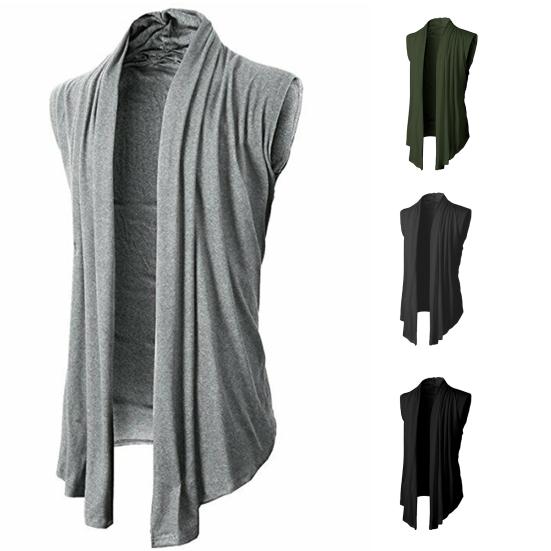 Frühling Herbst Strickjacke Jacke Einfarbig Unregelmäßiger Saum Drapierende Strickweste Streetwear