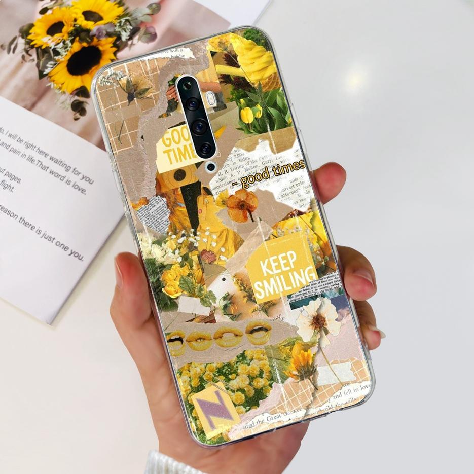 For Oppo Reno 2 2F 2Z Case Luxury Painted Cover Clear Silicone Phone Case For Oppo Reno2 F Reno 2Z Reno2 Reno2F Reno2Z Soft Bags