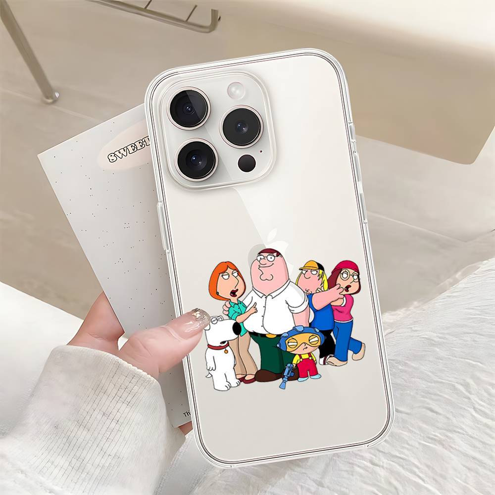 Family-G-Guys Phone Case For Iphone17 16 15 11 13 14 Pro Max 7 8 Plus X Xr Xs Max Se2020 12mini Transparent Cov