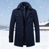 Herren Wollmantel Stehkragen Revers Langarm Einfarbig Mittellang Businessmantel Reißverschluss Knopfverschluss Arbeit Windbreaker