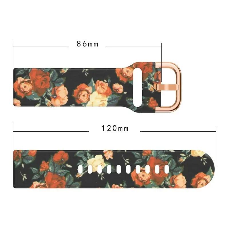 Bedrucktes Silikonband für Samsung Galaxy Watch 6 Classic-5-pro-4 Sportarmband 20mm 22mm Armband für Amazfit GTS/GTR/4/3/2e Mini